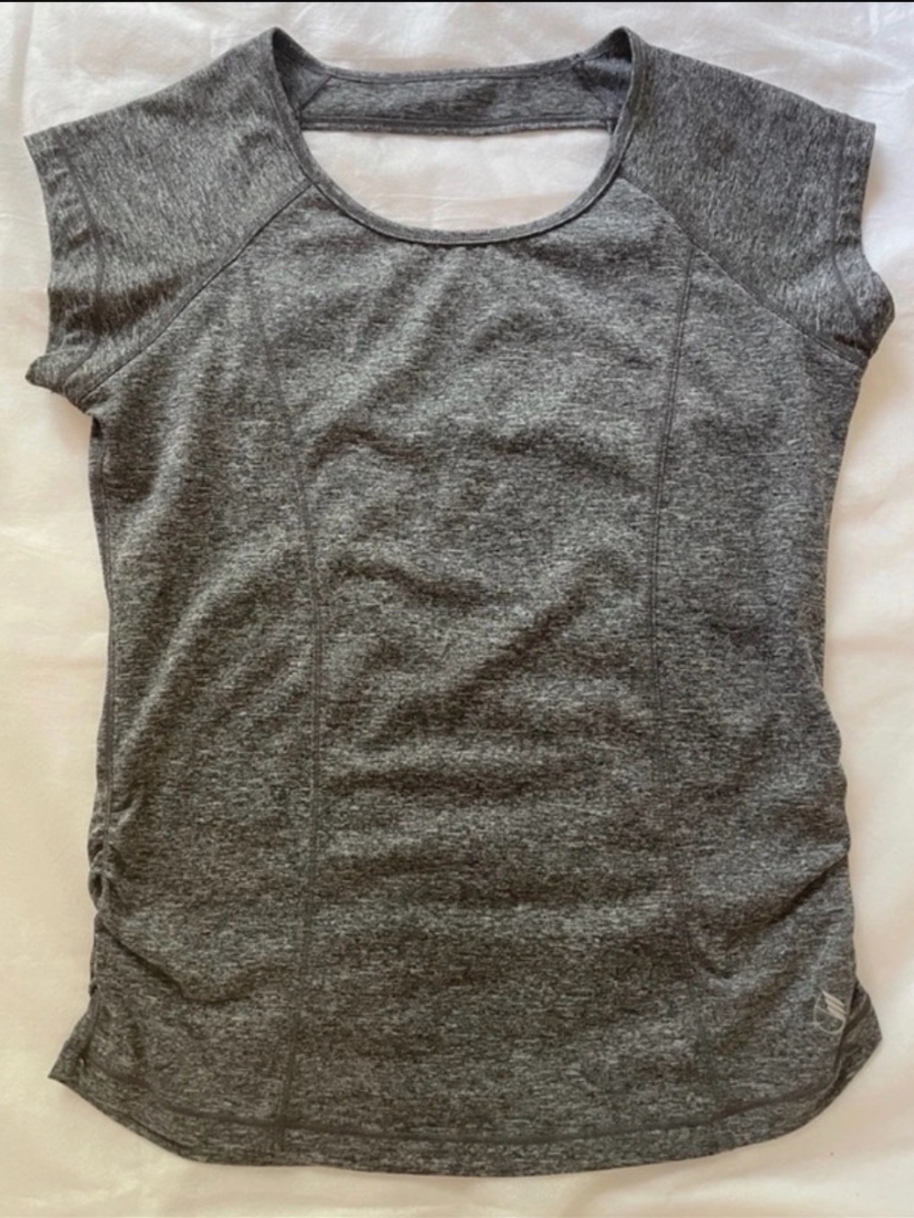 Icyzone Women’s Gray Heathered Workout Top Size Small Athletic Activewear Tee